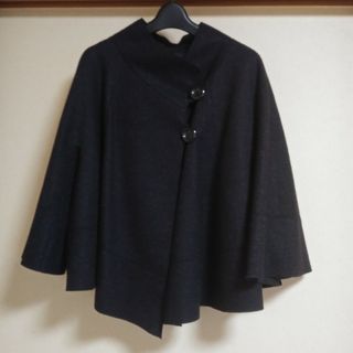 新品♡アンタイトル♡ポンチョ風 ノーカラー ジャケット ショート コート 黒