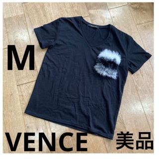 ヴァンスエクスチェンジ(VENCE EXCHANGE)のヴァンス　ファーポケット　ブラック　M(Tシャツ(半袖/袖なし))