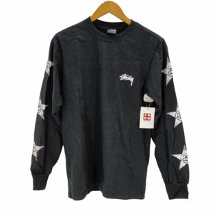 STUSSYステューシー　ロンTシャツ　ブラック　レインボースカルドクロXL