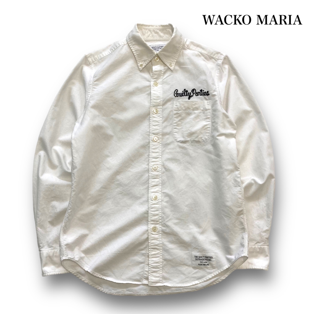 【WACKO MARIA】ワコマリア オックスフォードシャツ 刺繍ロゴ ホワイトブランドWACKOMARIA