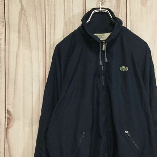 ラコステ(LACOSTE)の【ラコステ ポリジャケット】 90s ワニロゴ ビッグサイズ 2XL 紺 古着(ナイロンジャケット)