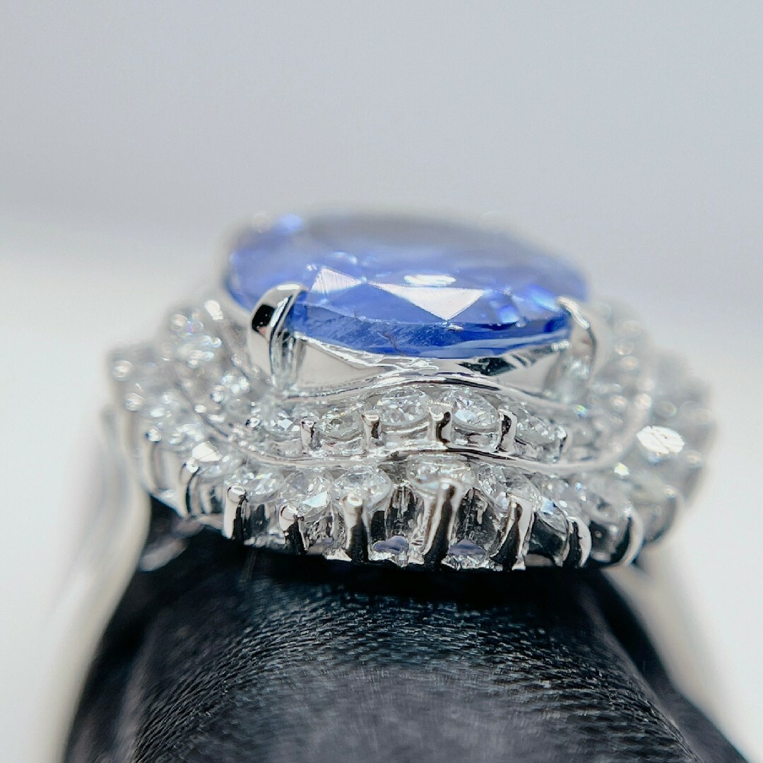 Tキラキラ 希少石　ブルー サファイア　ダイヤモンドプラチナ リング　指輪 レディースのアクセサリー(リング(指輪))の商品写真
