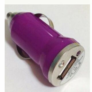 iPhone/iPod車用シガーソケット充電USBアダプタ紫パープル(車内アクセサリ)