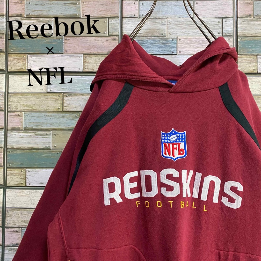 Reebok(リーボック)のリーボック×NFL レッドスキンズ　プルオーバーパーカー　ビッグロゴ メンズのトップス(パーカー)の商品写真