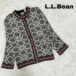 エルエルビーン(L.L.Bean)のad1 L.L.Bean ノルディック ウールニットカーディガン メタルボタン(カーディガン)