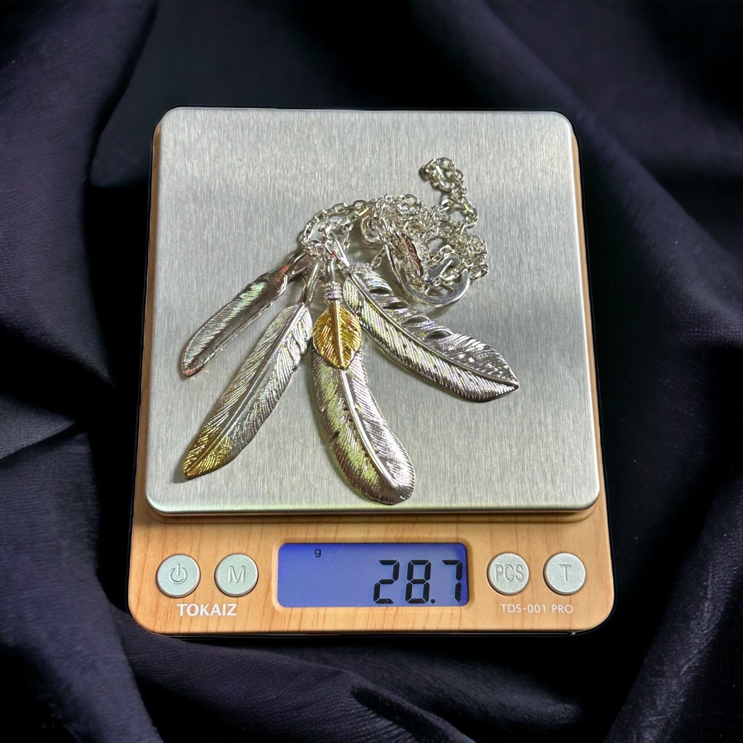 フェザーネックレス 50cm ネイティブ系 インディアンジュエリー 先金 上金