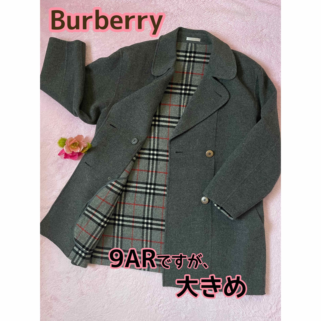 BURBERRY(バーバリー)のBurberry  9ARですが、大きめ　ウール　テーラードジャケットコート レディースのジャケット/アウター(テーラードジャケット)の商品写真