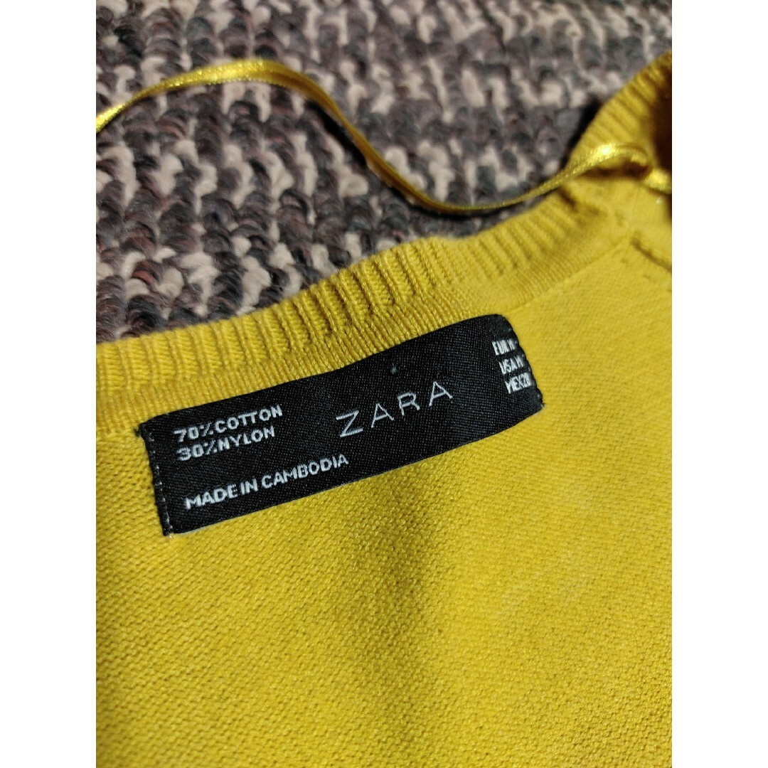 ZARA(ザラ)のZARA山吹色カーディガン　新品 レディースのトップス(カーディガン)の商品写真