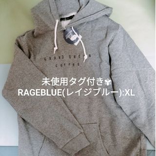 レイジブルー(RAGEBLUE)の【未使用タグ付き】RAGEBLUE✾長袖パーカー/メンズ/XL/グレー(パーカー)