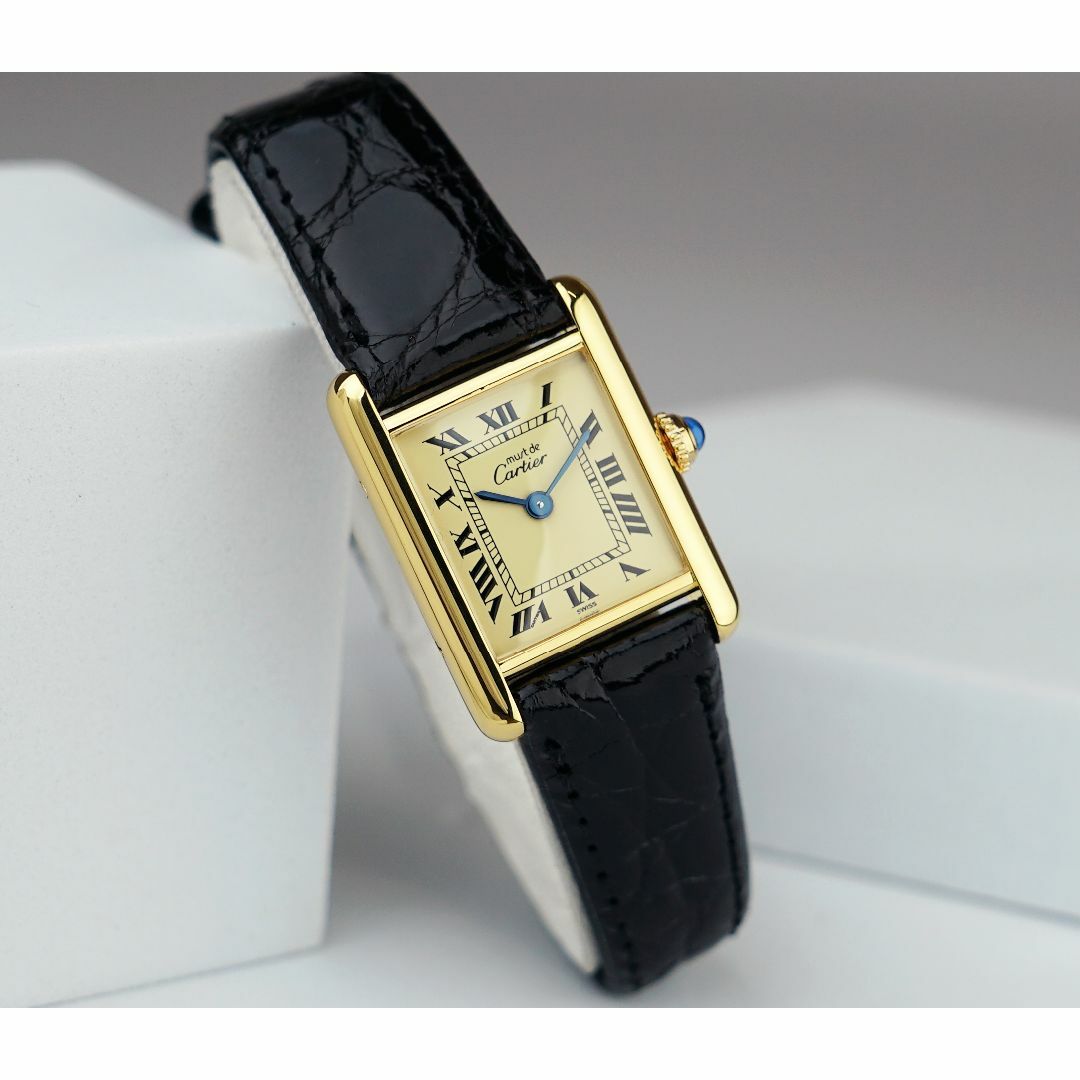 美品 カルティエ マスト タンク アイボリー ローマン SM Cartier