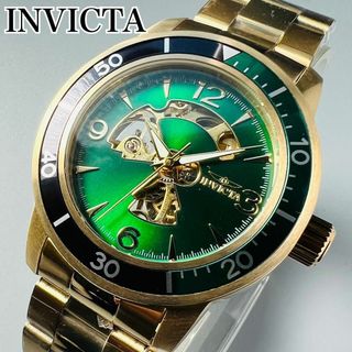 インビクタ(INVICTA)のインビクタ 腕時計 自動巻き グリーン メンズ ケース 新品 スケルトン 黒(腕時計(アナログ))