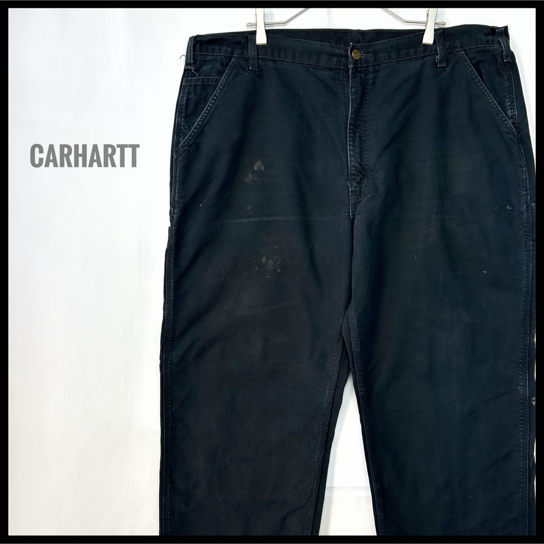 Carhartt 超ビッグサイズ　ブラックデニム　ペインターパンツ　ダメージ