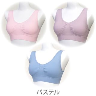 ジニエ(genie)の【ゆら様専用】【新品】genie ノンワイヤーブラ　パウダーブルー　Lサイズ(ブラ)