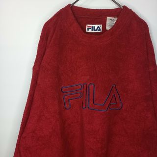 FILA OLD vintage オーバーサイズボーダー フリース プルオーバー