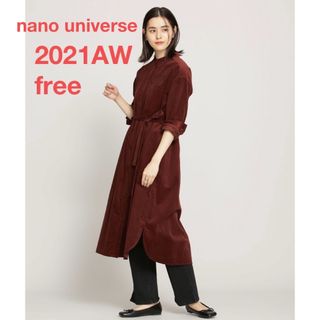 ナノユニバース(nano・universe)の1回だけ着用★ nano universe コーデュロイシャツワンピース(ロングワンピース/マキシワンピース)