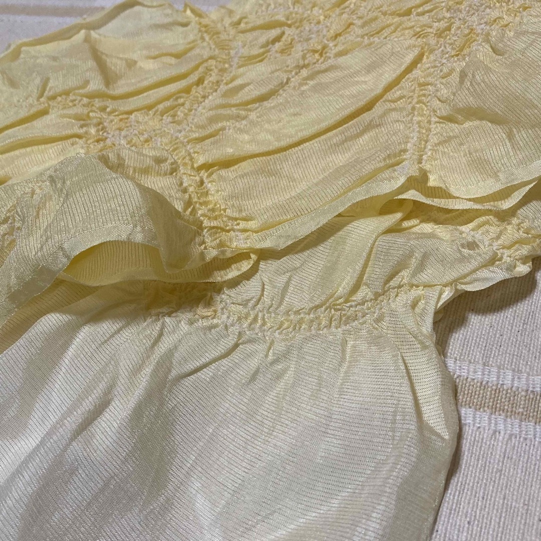 夏用帯揚げ グラデーション 黄色 レディースの水着/浴衣(和装小物)の商品写真