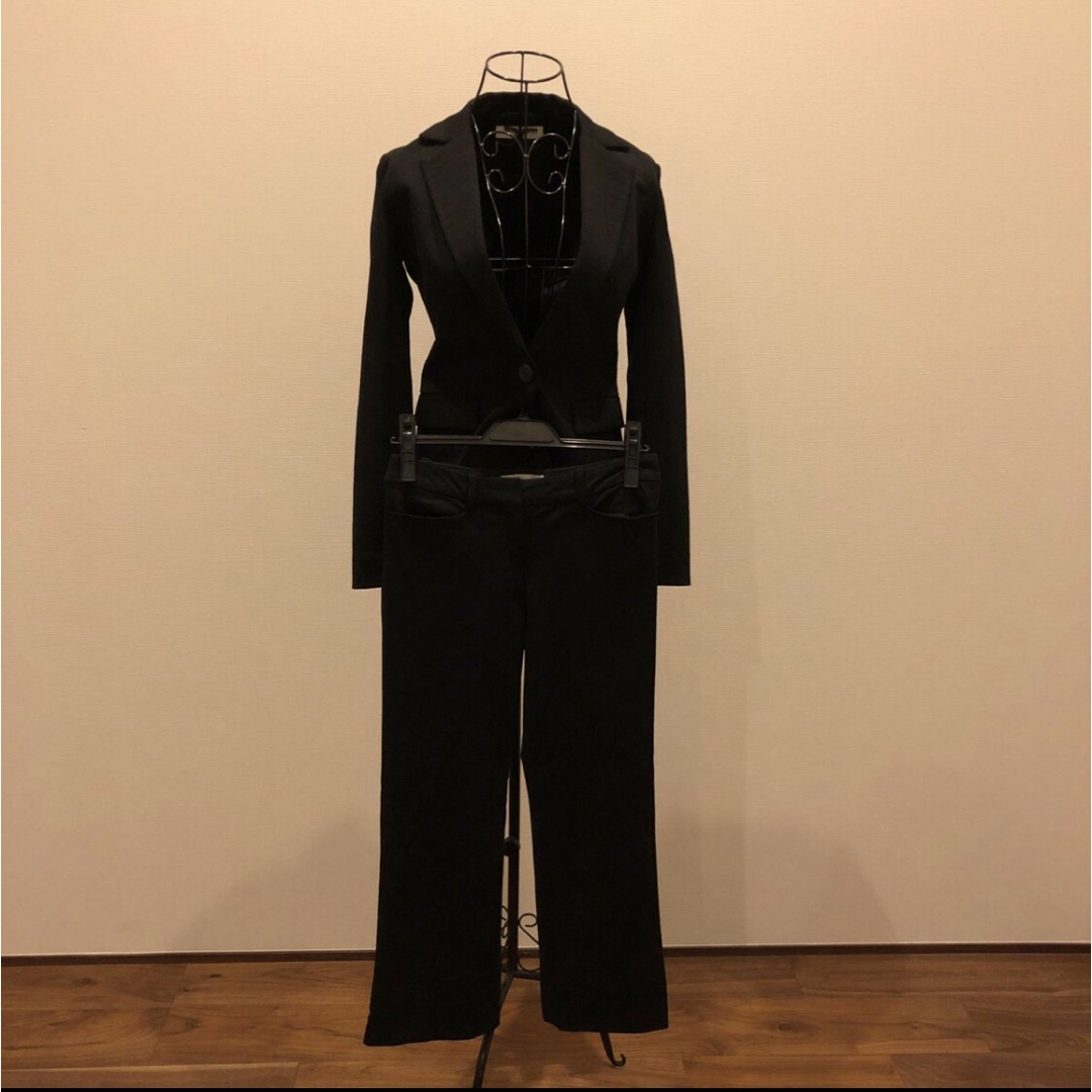 ナチュラルベーシック スーツ 黒 3点セット ジャケット パンツ スカート