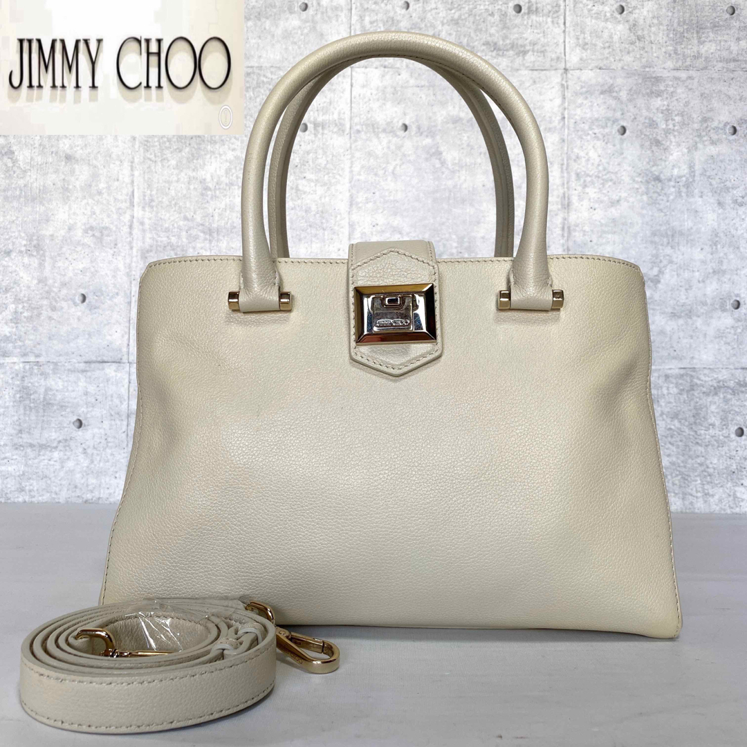 JIMMY CHOO - 【JIMMY CHOO】MARIANNE/S リネン 2WAY ハンドバッグの