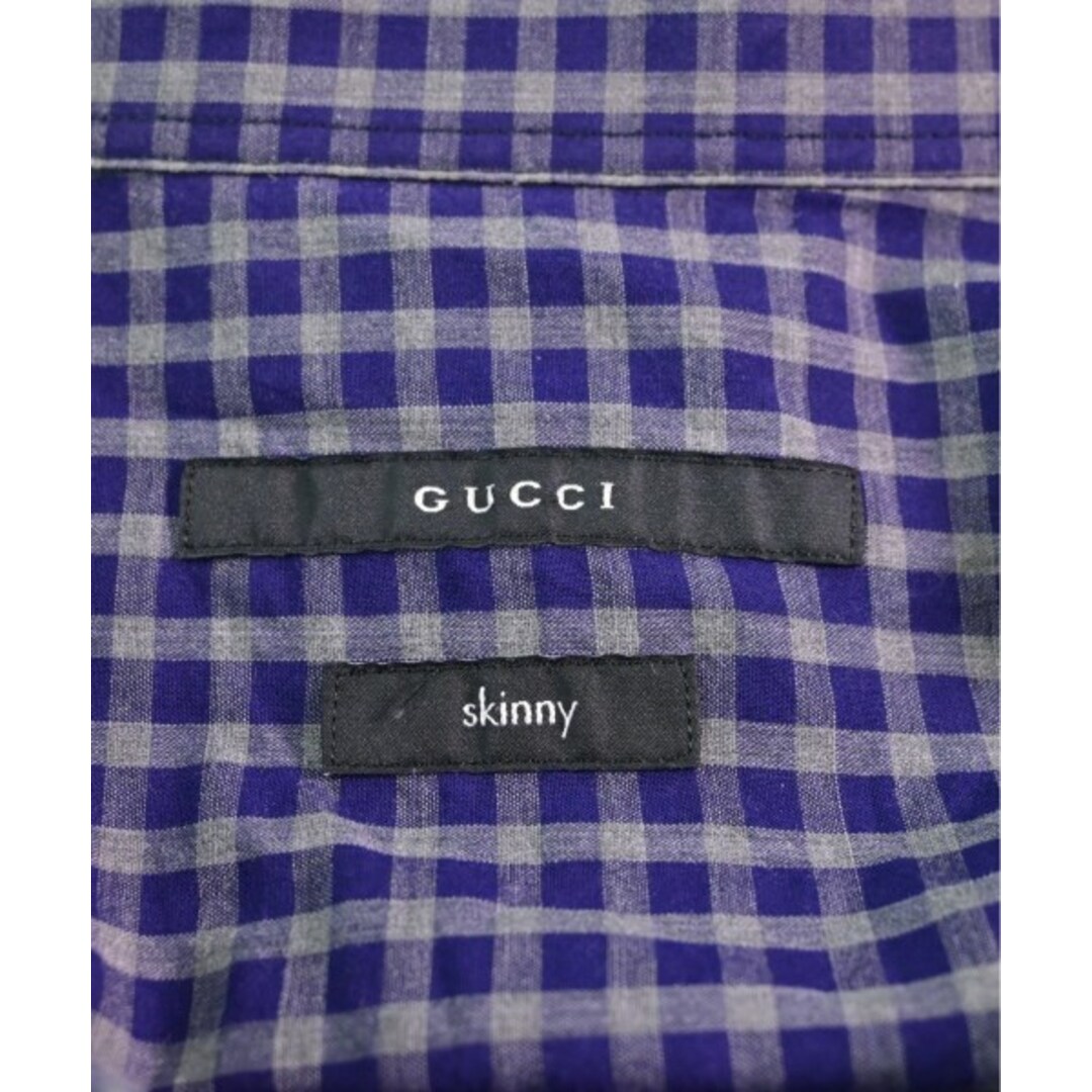 Gucci(グッチ)のGUCCI グッチ カジュアルシャツ 40(L位) 紺xグレー(チェック) 【古着】【中古】 メンズのトップス(シャツ)の商品写真