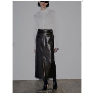 アメリヴィンテージ(Ameri VINTAGE)のAmeri VINTAGE 2WAYCRASHFAKELEATHERSKIRT(ロングスカート)