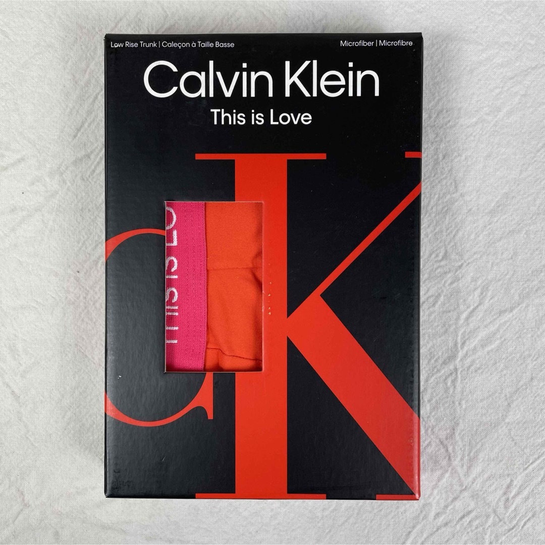 Calvin Klein(カルバンクライン)の新品　カルバンクライン　ボクサーパンツ　ローライズ　オレンジ　ロゴ　S メンズのアンダーウェア(ボクサーパンツ)の商品写真