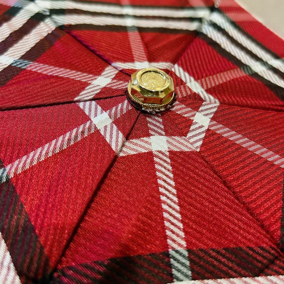 BURBERRY(バーバリー)のBURBERRY バーバリー 雨傘 折りたたみ傘 赤 可愛い  チェック レディースのファッション小物(傘)の商品写真