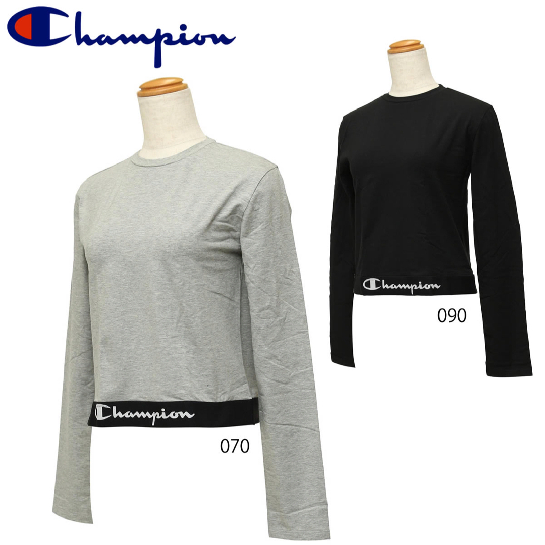 Champion(チャンピオン)のChampion クロップ丈ロングTシャツCW4-Q501 長袖チャンピオン レディースのトップス(Tシャツ(長袖/七分))の商品写真