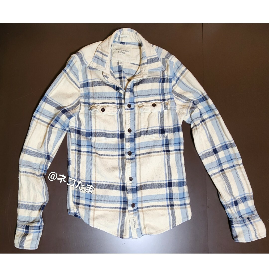 Abercrombie&Fitch(アバクロンビーアンドフィッチ)の【美品】Abercrombie & Fitch　チェック　厚手ネルシャツ　M メンズのトップス(シャツ)の商品写真