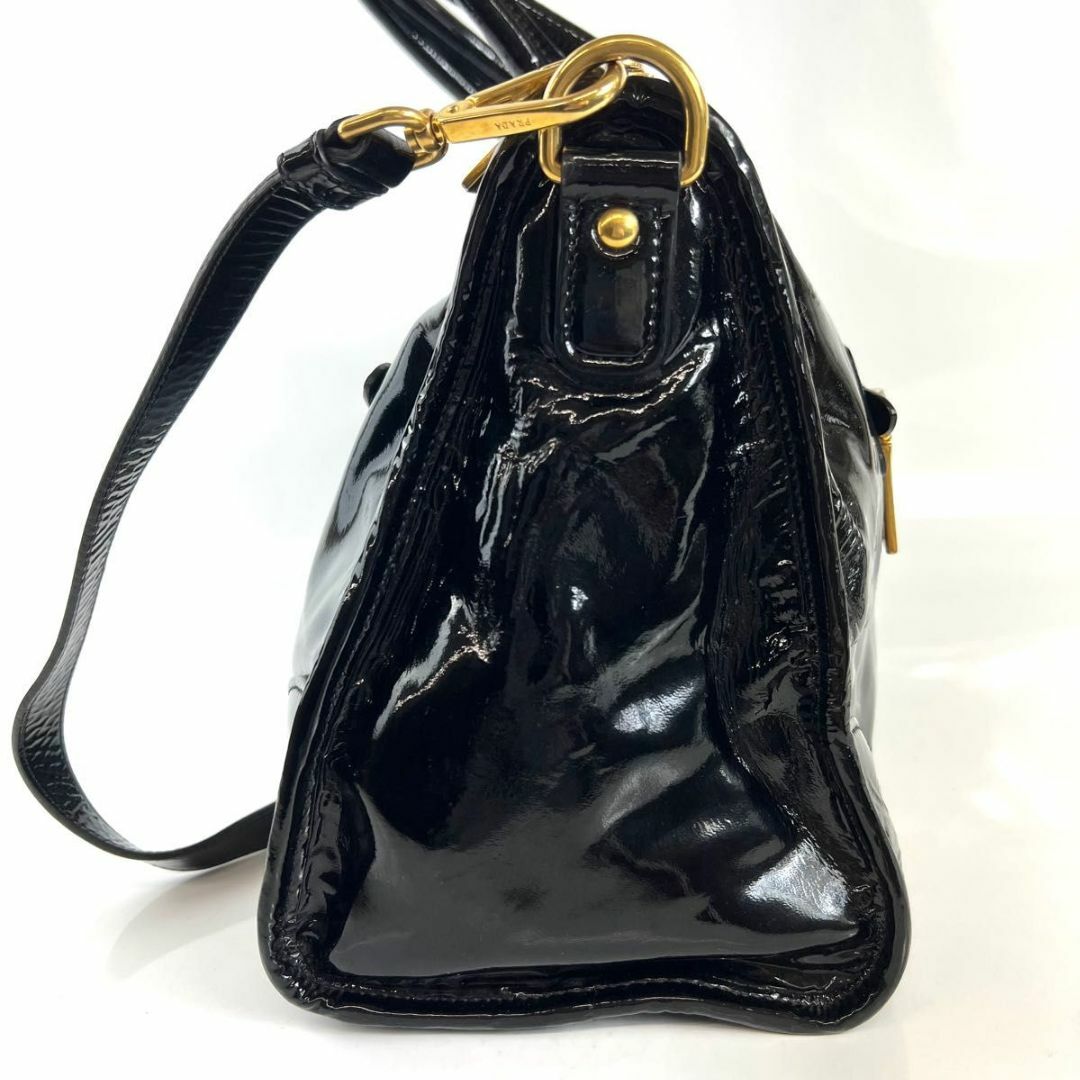 PRADA プラダ エナメル レザー 2way ハンドバッグ ショルダーバッグ