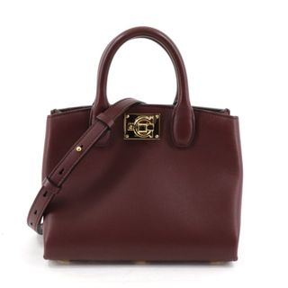 フェラガモ(Ferragamo)のフェラガモ FERRAGAMO STUDIO BAG レザー トートバッグ ショルダーバッグ バーガンディ ワインレッド(トートバッグ)