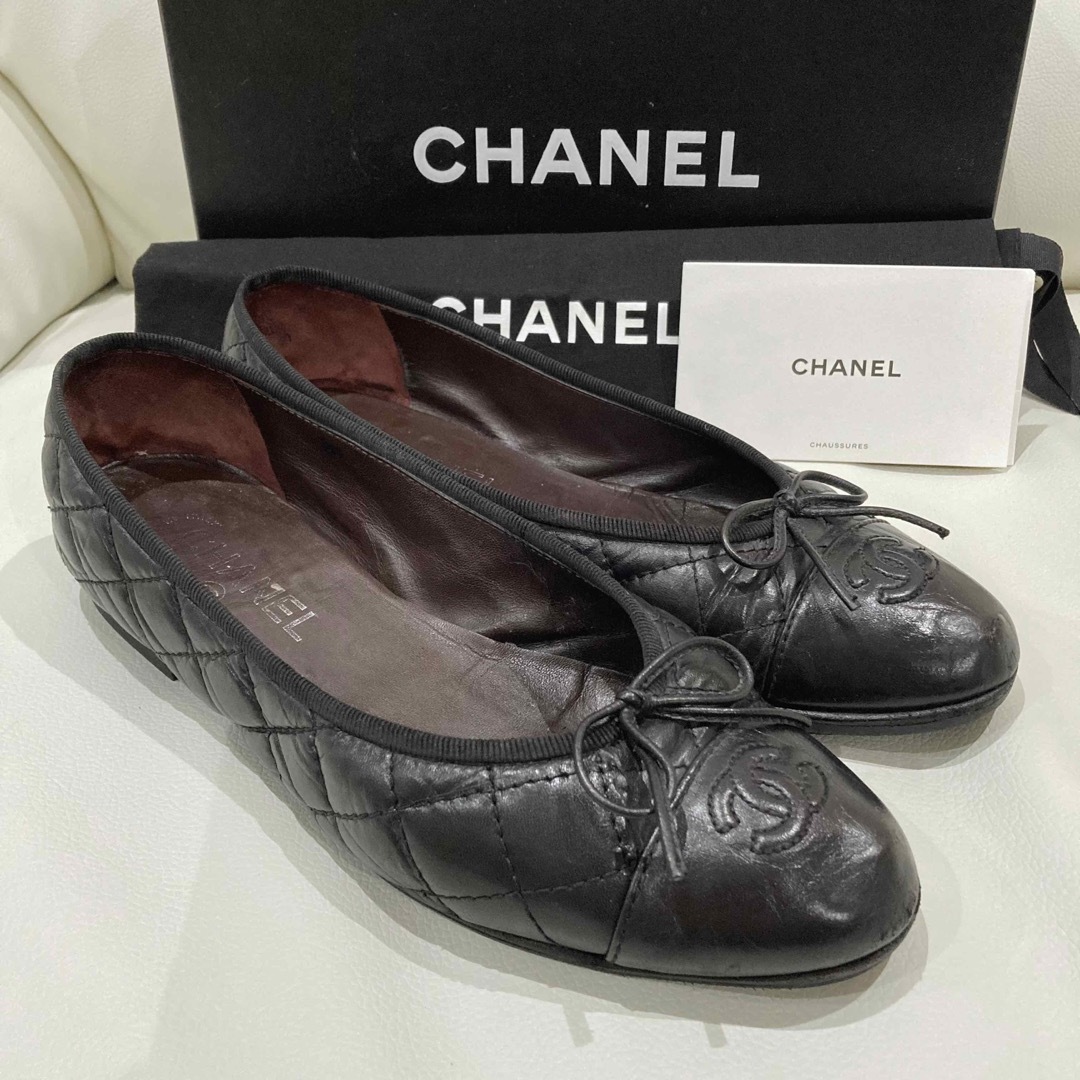 CHANEL - CHANEL マトラッセ バレエシューズ 38 1/2 25cm バレリーナの