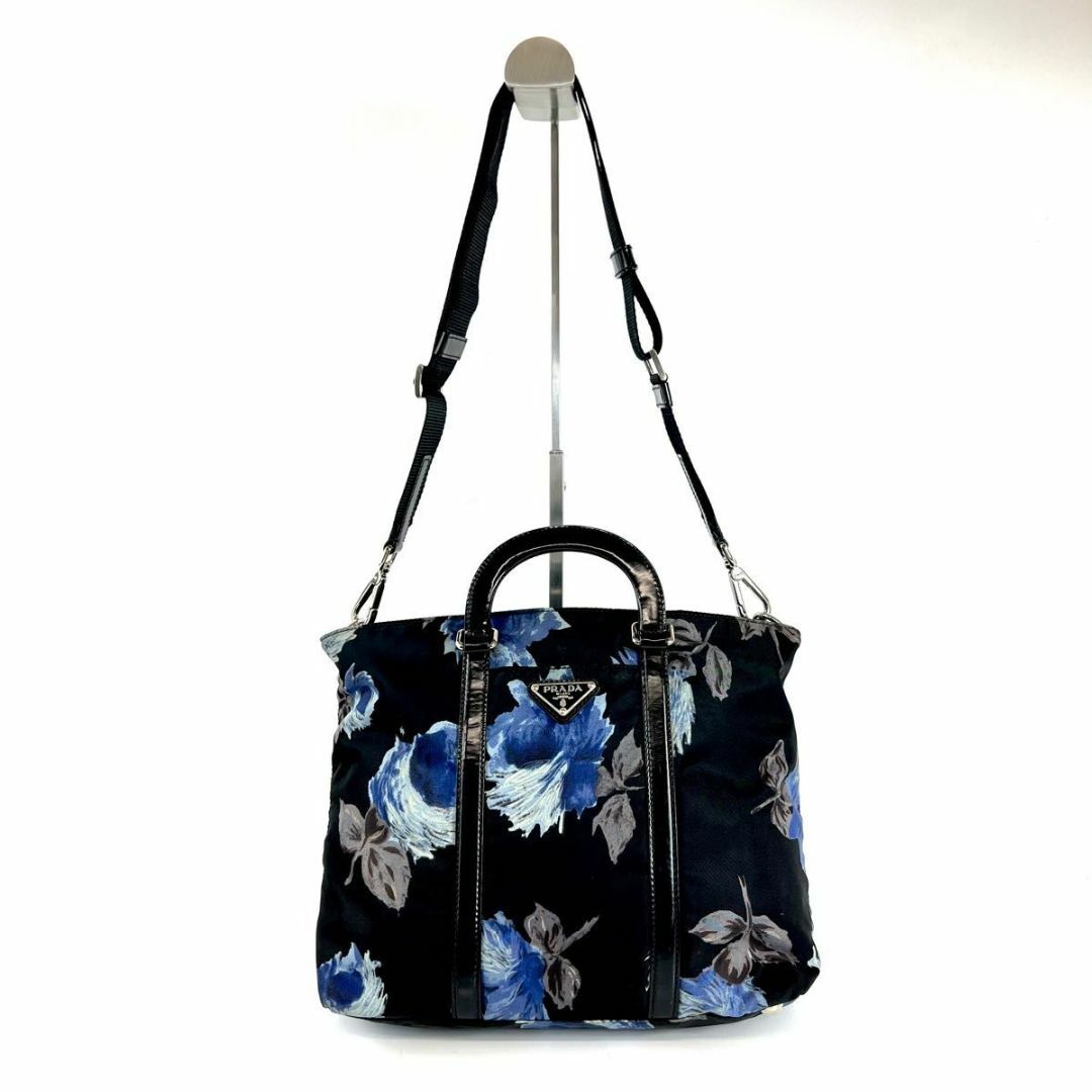 PRADA - PRADA プラダ ハンドバッグ 2way ナイロン ロゴプレート 花柄