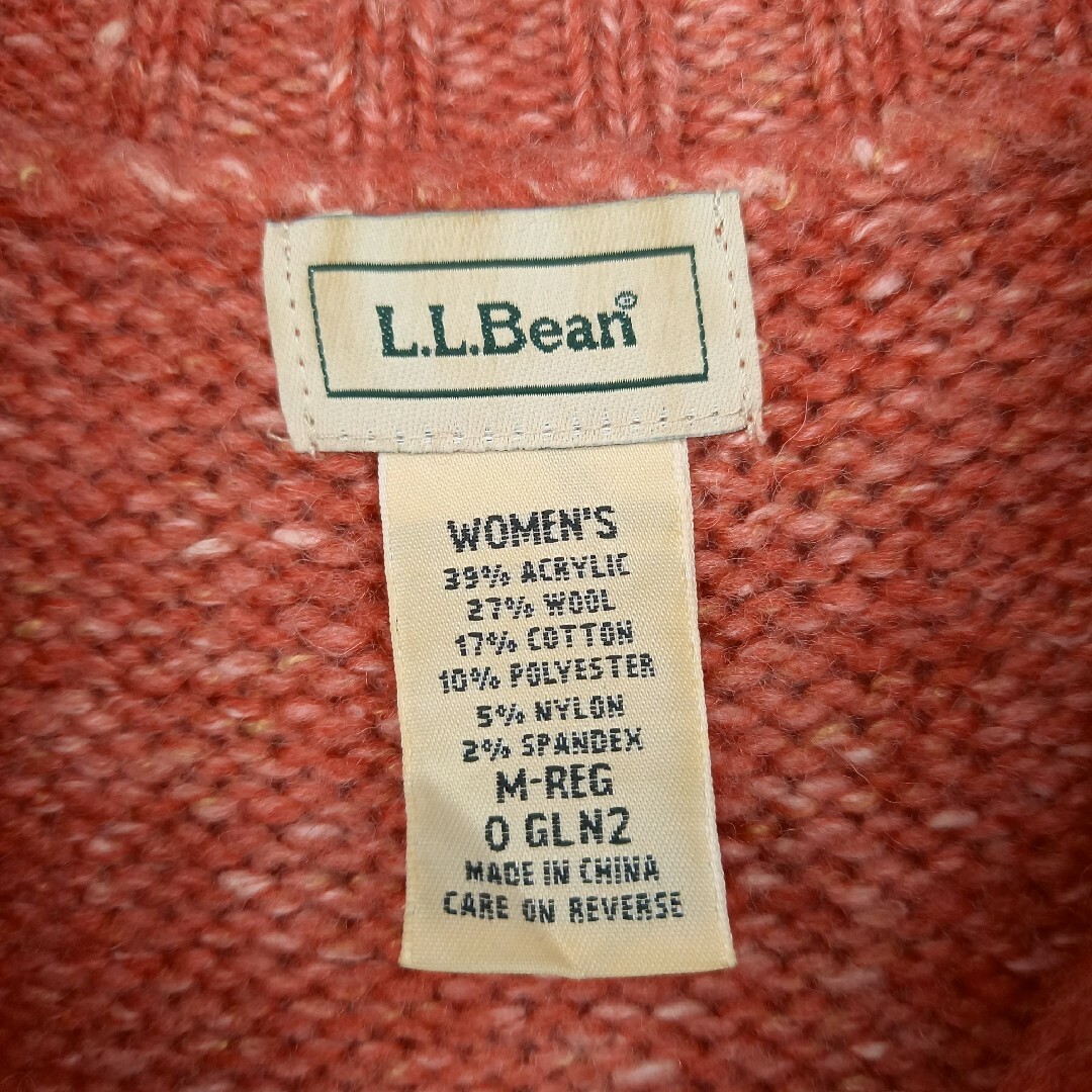 L.L.Bean(エルエルビーン)のエルエルビーン　ケーブル　ニットベスト　セーター　アラン　無地　ピンク　M レディースのトップス(ベスト/ジレ)の商品写真