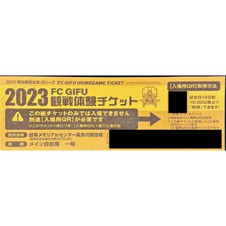 FC岐阜　メイン自由一般チケット　1枚(サッカー)