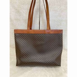 セリーヌ(celine)のセリーヌ　トートバッグ　マカダム　ロゴ型押し　ブラウン　レザー　オールド(トートバッグ)