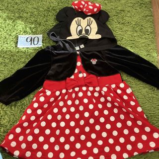 ディズニー(Disney)の90 ミニーちゃん　ベロア　ワンピース　コスプレ(ワンピース)