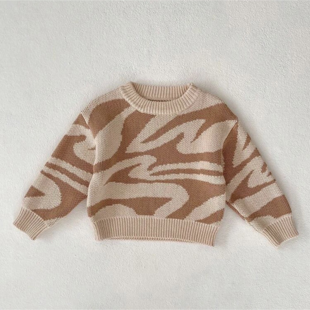 ZARA KIDS(ザラキッズ)のTeddy Ripple Pull Over ゼブラ ニット キッズ/ベビー/マタニティのベビー服(~85cm)(ニット/セーター)の商品写真