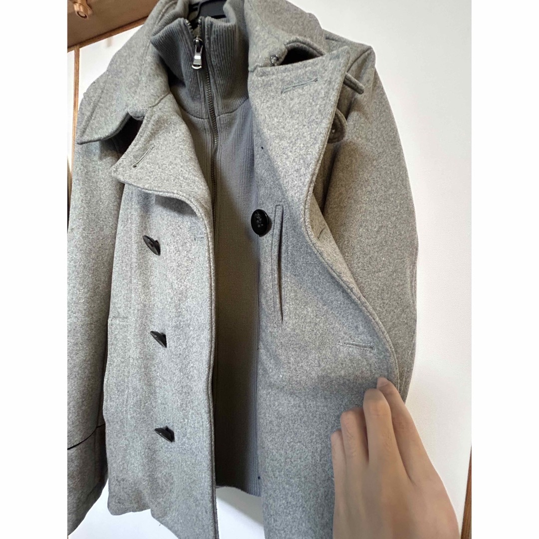 TETE HOMME(テットオム)のTETE HOMME アイスグレーカラー　コート メンズのジャケット/アウター(ピーコート)の商品写真