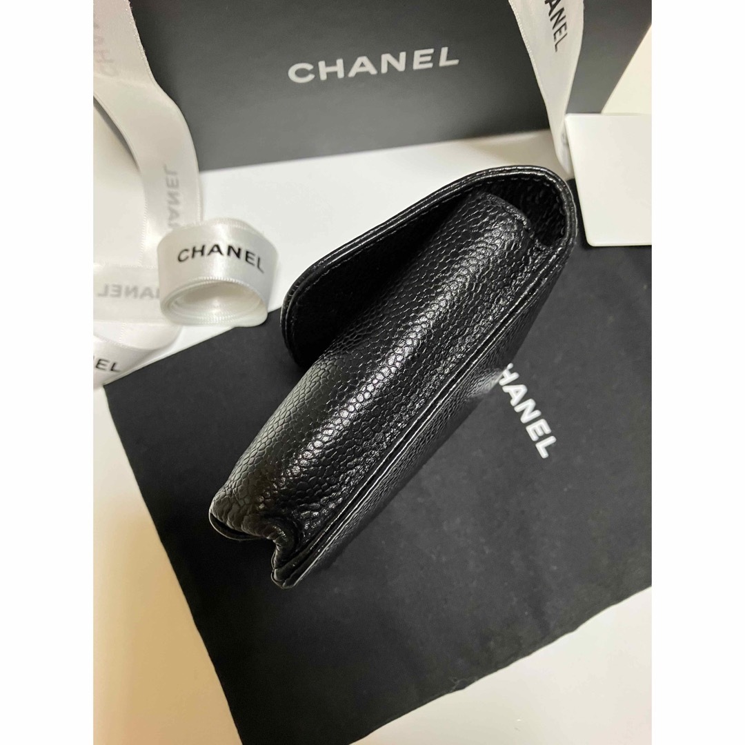 美品 CHANEL キャビアスキン シガレットケース ブラック正規品 小物入れ