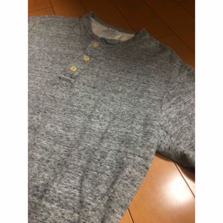 アバクロンビーアンドフィッチ(Abercrombie&Fitch)のアバクロ厚手グレーコットンヘンリー(Tシャツ/カットソー(七分/長袖))