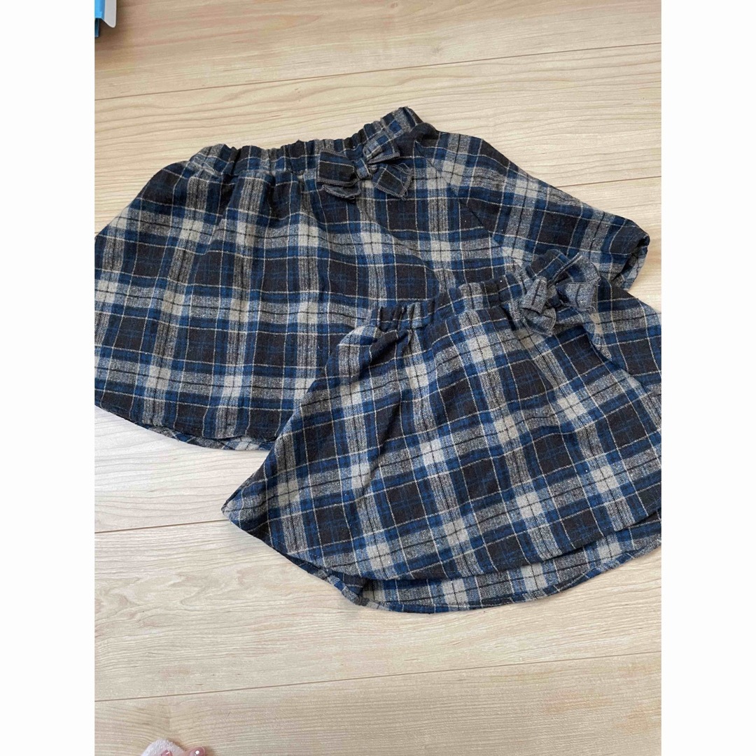 チェックスカート　姉妹お揃い キッズ/ベビー/マタニティのキッズ服女の子用(90cm~)(スカート)の商品写真