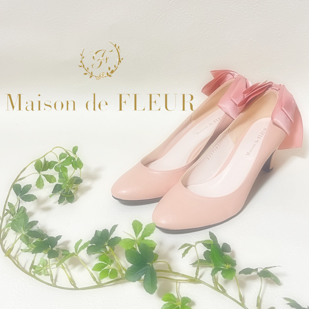 Maison de FLEUR(メゾンドフルール)の🎀メゾンドフルール🎀　パンプス　リボン　ピンク レディースの靴/シューズ(ハイヒール/パンプス)の商品写真