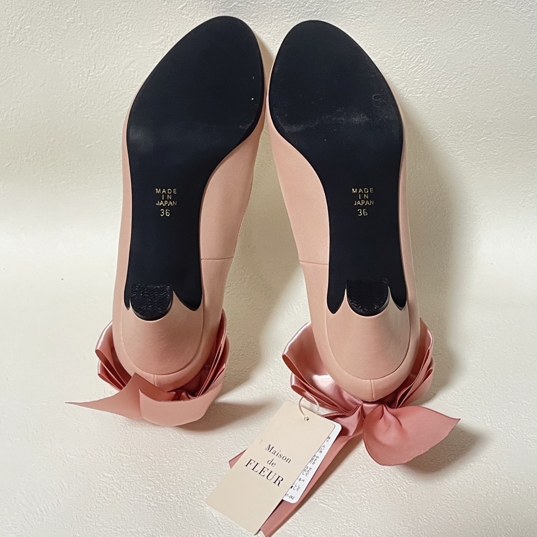 Maison de FLEUR(メゾンドフルール)の🎀メゾンドフルール🎀　パンプス　リボン　ピンク レディースの靴/シューズ(ハイヒール/パンプス)の商品写真