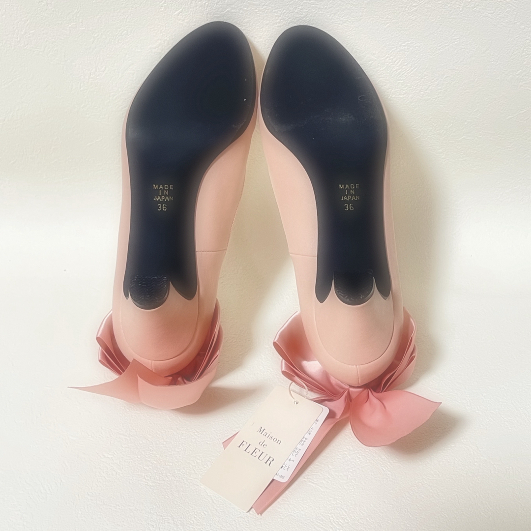 Maison de FLEUR(メゾンドフルール)の🎀メゾンドフルール🎀　パンプス　リボン　ピンク レディースの靴/シューズ(ハイヒール/パンプス)の商品写真