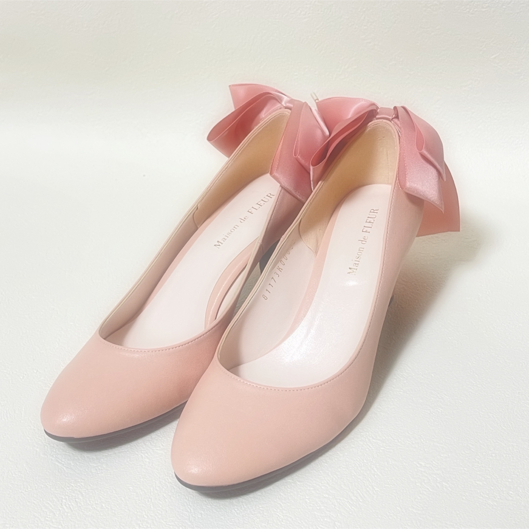 Maison de FLEUR(メゾンドフルール)の🎀メゾンドフルール🎀　パンプス　リボン　ピンク レディースの靴/シューズ(ハイヒール/パンプス)の商品写真