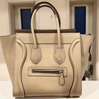 セリーヌ(celine)のセリーヌ　ラゲージマイクロショッパー　デューン(ベージュ) ドラムドカーフ(ハンドバッグ)