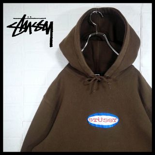 OLD STUSSY ステューシー パーカー ブラウン デカロゴ