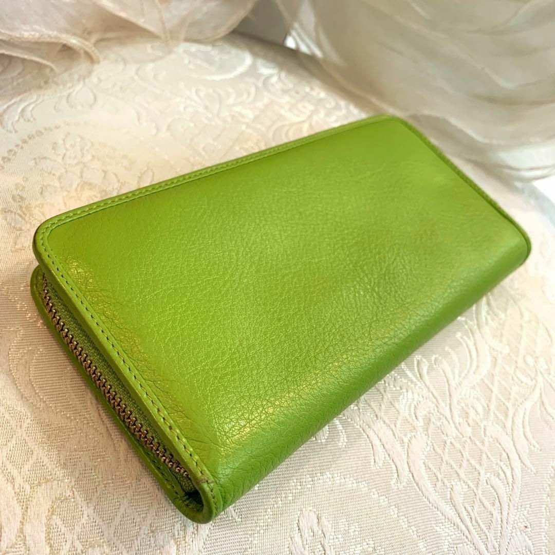 LOEWE - ☆美品☆LOEWE ヘリテージ ラウンドファスナー長財布 ライム