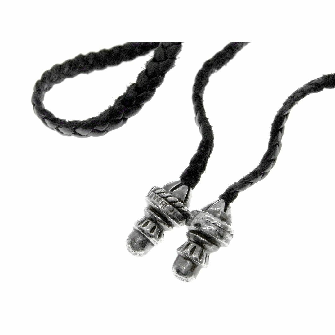 クロムハーツ CHROME HEARTS ■ 【 LEATHER BRAID 】 ボロチップ レザー ブレード ネックレス　30052