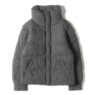 Duffer ダファー ジャケット サイズ:S ケーブル編み ウールナイロン ニット ハイネック ダウン ジャケット 247044  B10 アウター ブルゾン コート グレー 【メンズ】【中古】(ダウンジャケット)